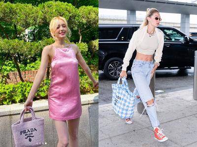 今夏“拉菲草编包”搜寻量暴增18倍！Somi、超模Gigi拎粉嫩Prada包有够甜