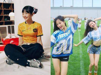 “复古球衣”穿搭正夯！NewJeans露小蛮腰配长裤又帅又辣