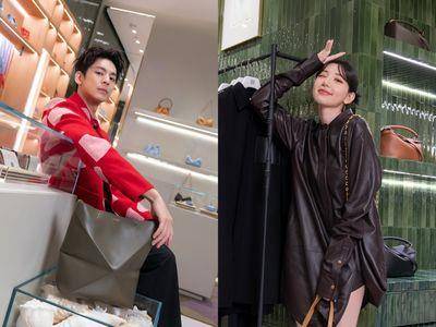 林柏宏认真挑LOEWE女包有原因　郭雪芙脚上的巨型蝴蝶结超有哏