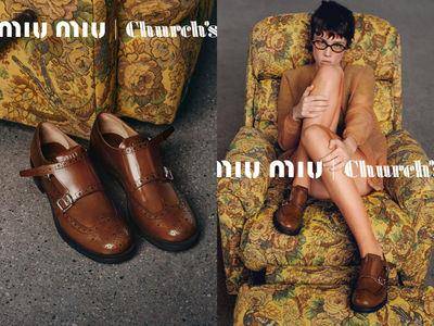 Miu Miu联名英国百年老牌Church’s必收款出炉！“锯齿花纹皮鞋”细节曝光