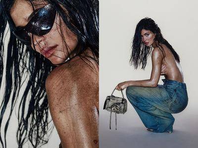 Kylie Jenner“全身脏污”意外掀流行？　穿Acne Studios丹宁裤湿髪裸背上阵
