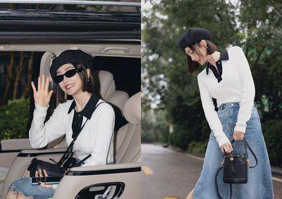 大秀直播／秦岚为TORY BURCH飞纽约　穿过膝牛仔裙再度大减龄