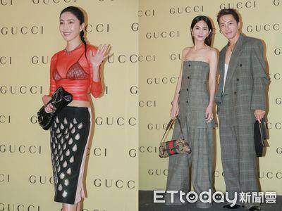 坤达、Ella穿“情侣装”站台GUCCI忆当年　杨谨华红纱透视装辣翻全场