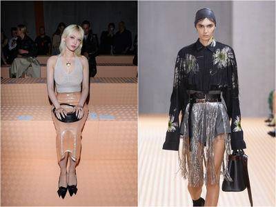 米兰时装周／人间芭比Somi太美！PRADA改造1913年晚宴包、印花流苏极致梦幻