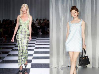 米兰时装周／赵露思超强待遇看秀！Versace春夏可口雪酪色、芭比风洋装登场