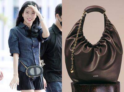 Jisoo机场背“DIOR相机包”可爱必收　秋冬大包舒淇同款编织烧翻网友