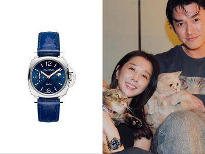 邵雨薇晒幸福亮出30万沛纳海名表　18K金月相太迷人