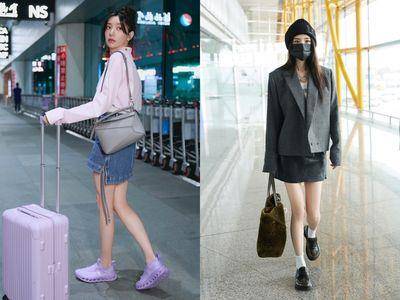 郭雪芙踩夯鞋当浅紫控飞巴黎　杨幂看秀前夺LOEWE品牌大使露腿没露脸