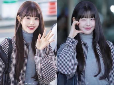 张员瑛齐浏海、长直发登机有够可爱！绝美长腿细到并不拢超夸张