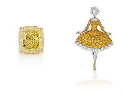 抢手芭蕾舞伶胸针现身富艺斯拍场　与54克拉黄钻先到台北展