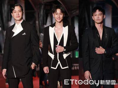 金钟红毯三帅／薛仕凌黑白翻领“怪美的”、刘冠廷开深V露发光胸膛