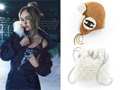 莉莉萝丝戴普变滑雪精灵！香奈儿Coco Neige藏超萌羊毛菱格纹包、飞行帽