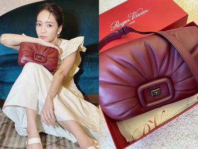 包・开箱／Roger Vivier方扣枕头包拥有柔软触感！侯佩岑同款美拉德色必收