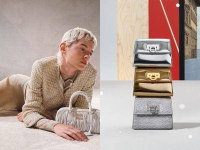 MIU MIU女孩Emma Corrin示范节日穿搭！FERRAGAMO金银染上芭蕾舞鞋、镜面包