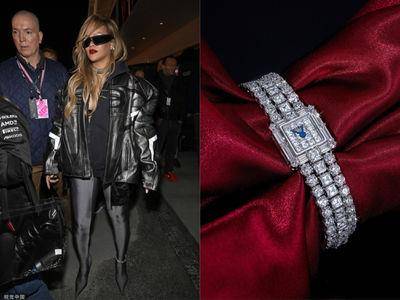 蕾哈娜太狂把1236万钻表当脚炼　看时间得翘脚　