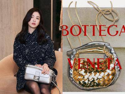 宋慧乔穿黑丝袜搭FENDI闪亮法棍包美翻！Bottega Veneta夯包染上金银双色