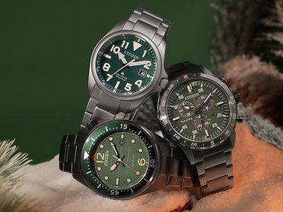 CITIZEN绿面表呼应圣诞树色调　不只帅还能辨方位