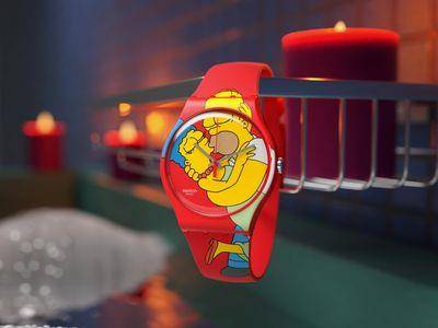 《辛普森家庭》主角表上热吻　Swatch情人节表直白示爱