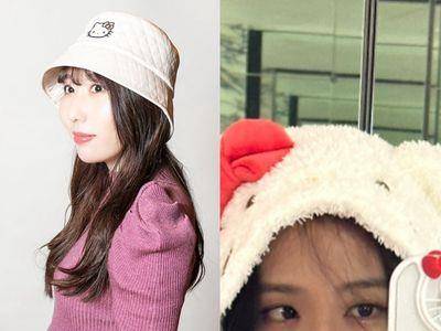 HELLO KITTYXCA4LA联名复古帽新年抢收! Jisoo也爱戴Kitty帽卖萌