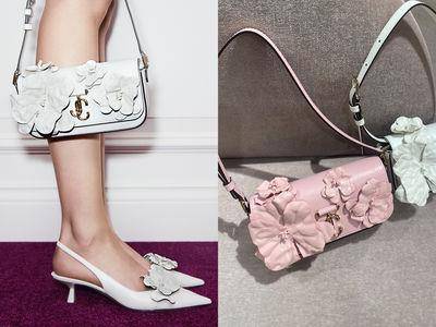 包・开箱／Jimmy Choo绝美“兰花包”必收！皮革花朵绽放、JC标志超抢眼