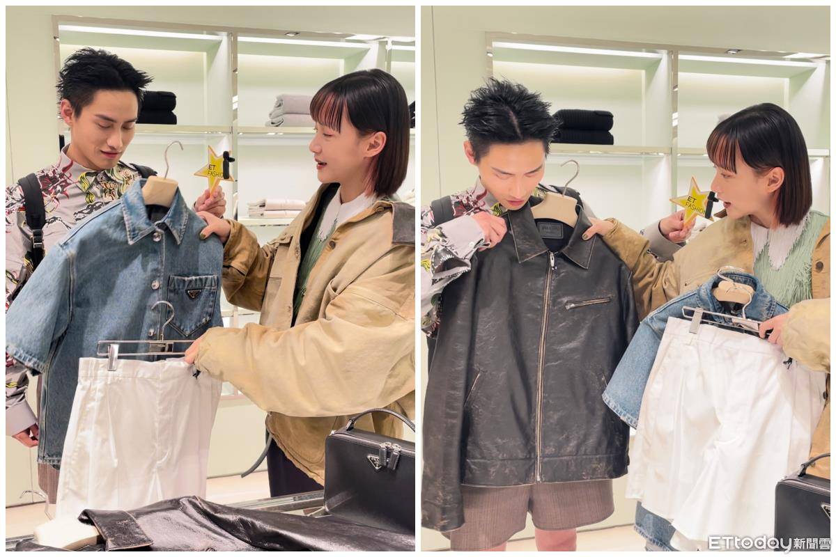 范少勋帮袁澧林挑衣服“显腿长”　PRADA新包的皮带竟能拆了系腰上 时尚穿搭 图10张