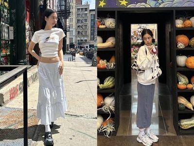 6大白T穿搭范本！Jennie一招简单拉比例　秋冬根本叠穿神器