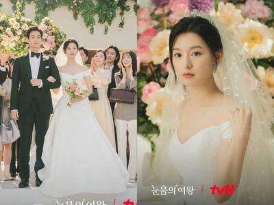 《泪之女王》金智媛结婚71万耳环打造社长气势　卡肩礼服秀直角肩