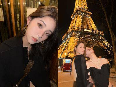 欧阳娜娜穿超辣巴黎同框欧阳妮妮! 晒私服穿搭全身LV高调出游