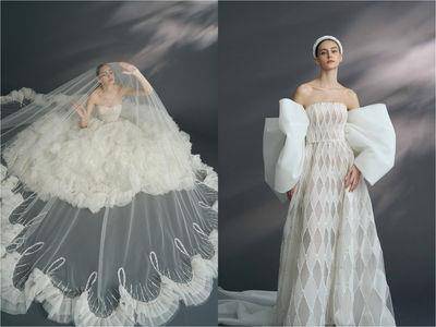 多穿法白纱、羽毛花朵绽放!LinLi Boutique绝美“花镜婚纱”公开