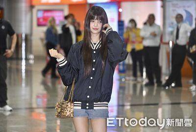 NewJeans Danielle抵台了！比脸颊爱心甜谢粉丝　机场造型Celine全包下
