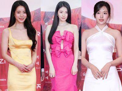 百想／终于不穿黑色！秀智变桃红芭比、林智妍“玉子烧礼服”踏上红毯