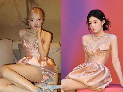 BLACKPINK Rosé撞衫赵露思!同款超辣花苞裙大秀逆天长腿