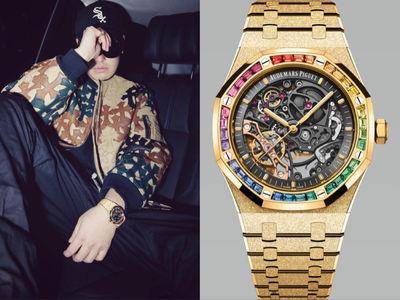 潘玮柏一次秀2款超难买的AP表　耀眼金表镶彩虹宝石更高调