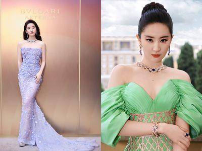 刘亦菲淡紫薄纱礼服放送火辣美腿！仙气穿搭被问：落入人间的精灵？