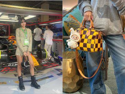 LV格纹男包被Lisa纳为收藏　挂公仔更可爱