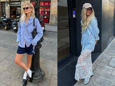 时髦高级的松弛感必备！7个蓝色衬衫穿搭法则　一件撑起各种风格