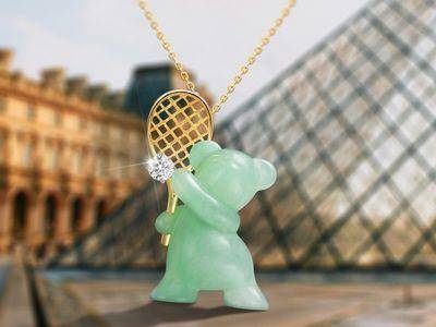 林晓同珠宝抢搭奥运热潮　玉熊挥拍钻石网球萌翻