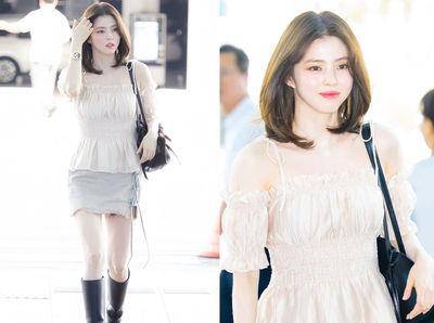 韩韶禧机场私服背小CK平价包！超仙短发新造型晒无死角神颜