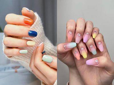 南韩流行的精巧缤纷“五色美甲”　渐层光晕、几何色块是夏季必备