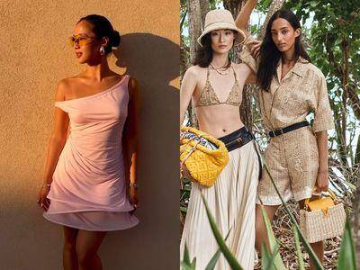 轻盈度假风格解析！编织手袋、短版洋装穿出时髦松弛感