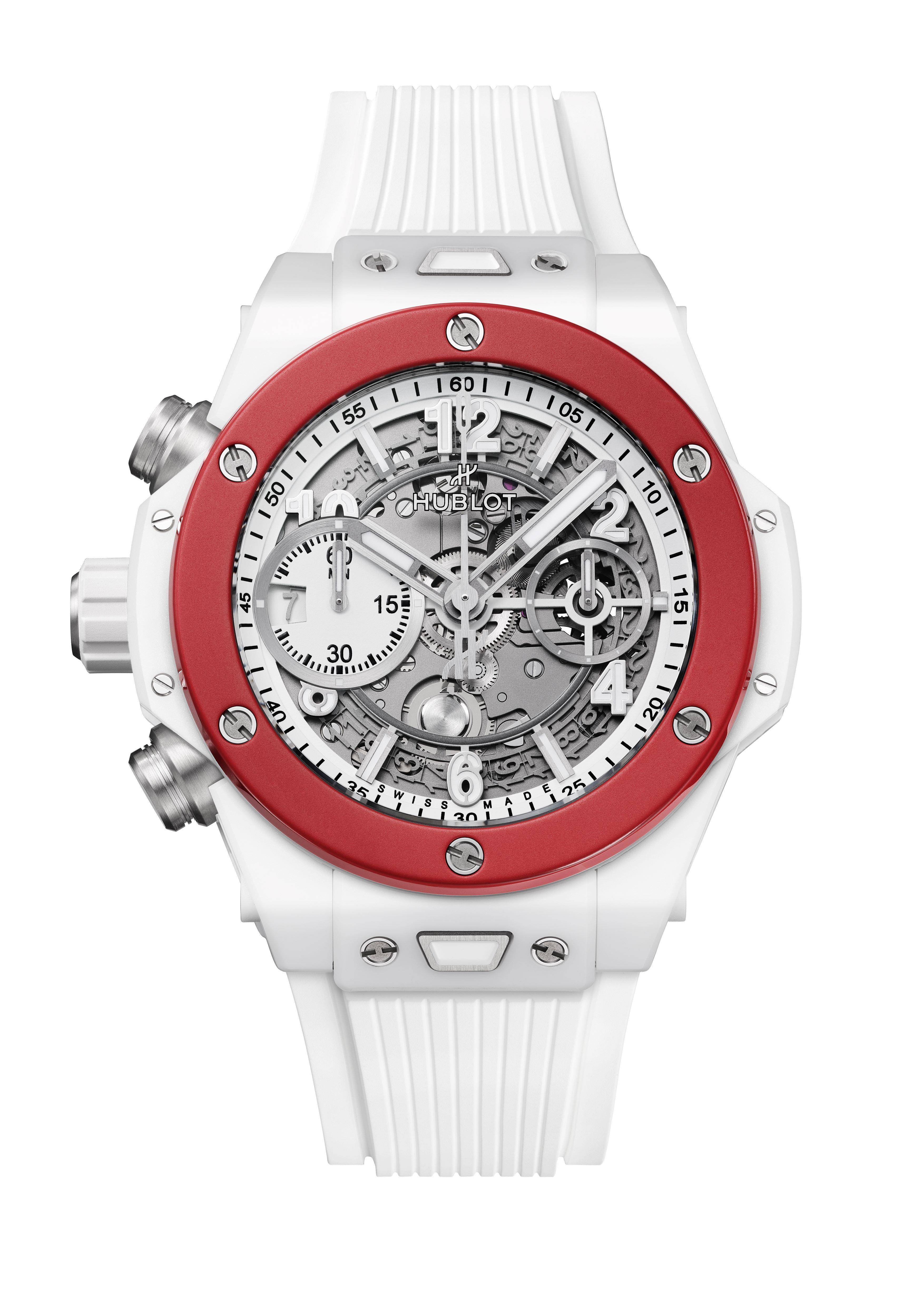 HUBLOT左冠限量表中国台湾首卖　红白陶瓷对比高调吸睛 奢侈品牌 图1张