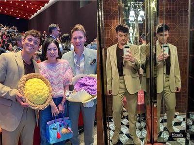 香港前女首富甘比拎罕见3色柏金包　编织巨型蛋塔送英跳水王子