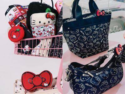 50岁Hello Kitty联名同龄品牌LeSportsac 满版印花、超Q蝴蝶结必收
