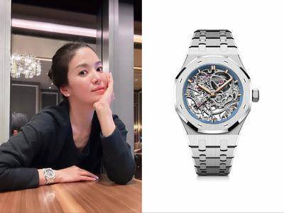 宋慧乔来台戴316万新表　AP镂空表配黑装好抢眼