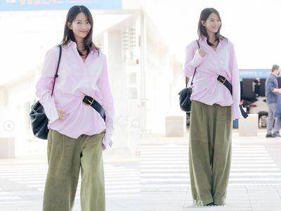 申敏儿怀孕了?机场时尚整个人肿一圈 淡粉紫澎澎衬衫是凶手