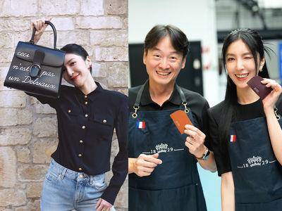 杨谨华与老公Ben甜飞比利时!拎Delvaux人气包款逛街超时髦