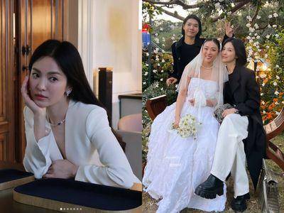 宋慧乔把200万元爱马仕包丢地上　参加婚礼礼貌穿搭被赞爆