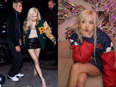 Rosé现身纽约街头下衣失踪辣翻！学院风夹克搭高跟鞋掀最新流行