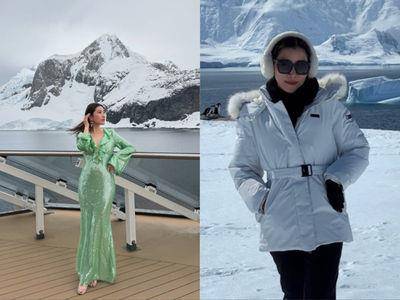 “马来西亚最美千金”游南极礼服造型美翻　保暖不藏私、品牌全公开