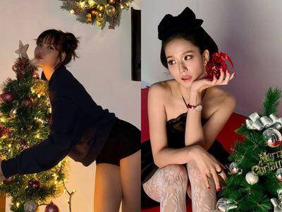 Lisa晒圣诞美照“下衣失踪”辣到Rosé也留言！Jisoo穿蕾丝裙根本仙女